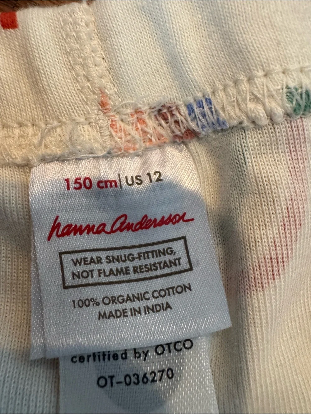 Hanna Andersson White Pajama Set with Rainbow Print